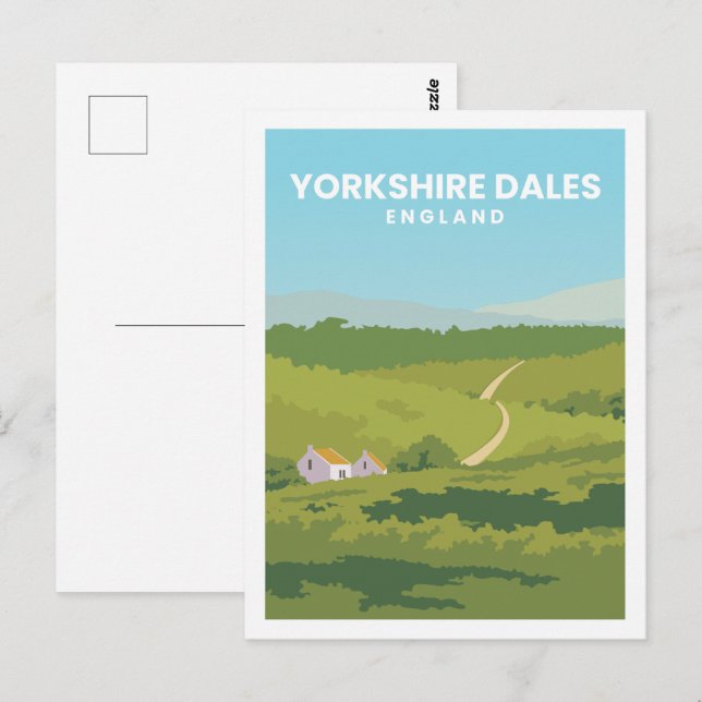 Yorkshire Dales England Travel Place Illustration Postcard (Front/Back)