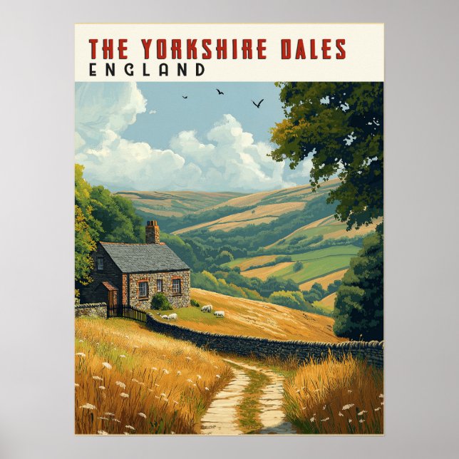 Yorkshire Dales Hiking Trails Poster (Front)