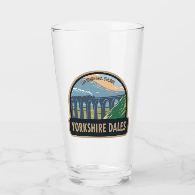 Yorkshire Dales National Park England Vintage  Glass (Front)