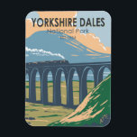 Yorkshire Dales National Park England Vintage Magnet<br><div class="desc">Yorkshire Dales vector artwork design. The park encompasses thousands of square miles of moors,  valleys,  hills and villages.</div>