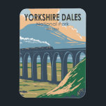 Yorkshire Dales National Park England Vintage Magnet<br><div class="desc">Yorkshire Dales vector artwork design. The park encompasses thousands of square miles of moors,  valleys,  hills and villages.</div>