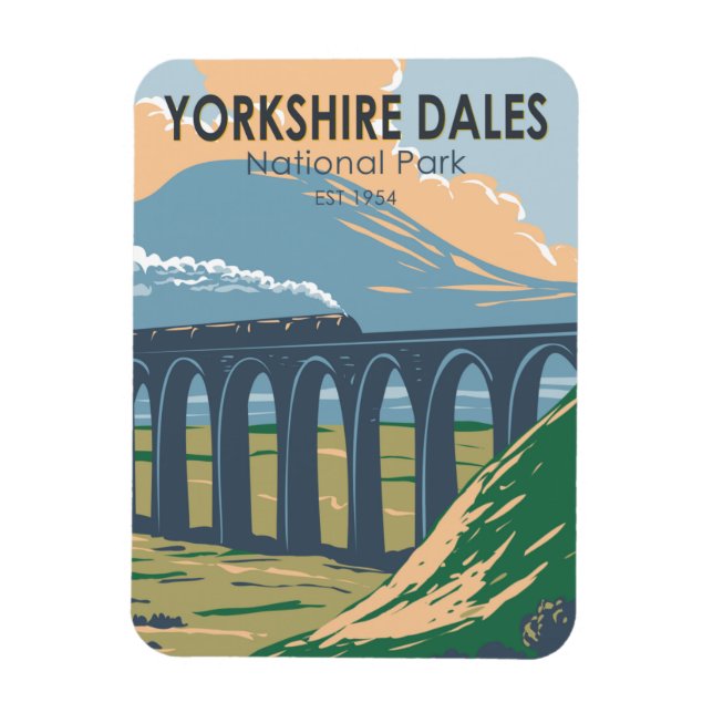 Yorkshire Dales National Park England Vintage Magnet (Vertical)