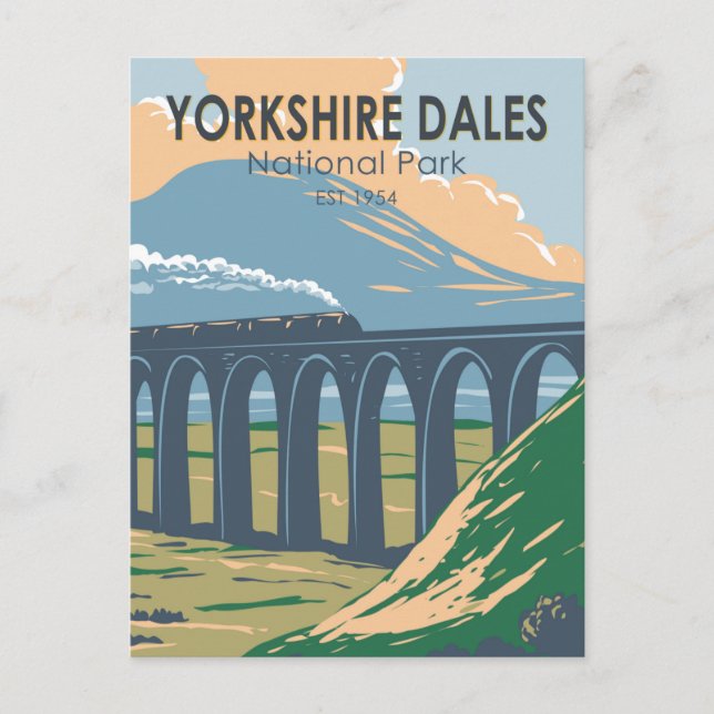 Yorkshire Dales National Park England Vintage Postcard (Front)