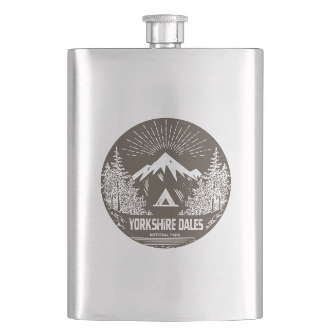 Yorkshire Dales National Park Hip Flask (Front)
