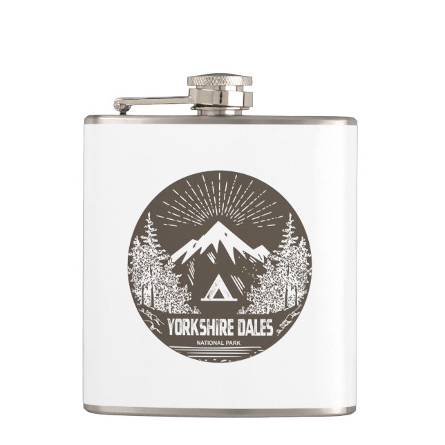 Yorkshire Dales National Park Hip Flask (Front)