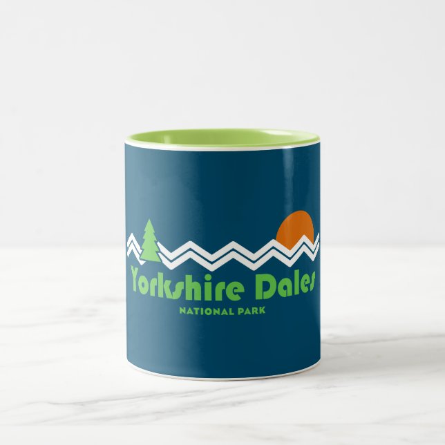 Yorkshire Dales National Park Retro Two-Tone Coffee Mug (Center)