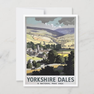 Yorkshire Dales National Park UK Retro Inspired Postcard