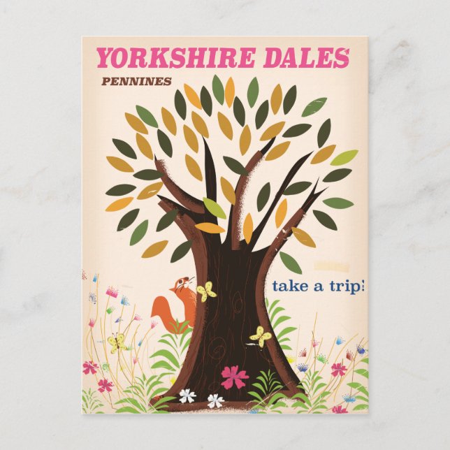Yorkshire Dales - Pennines vintage travel poster Postcard (Front)