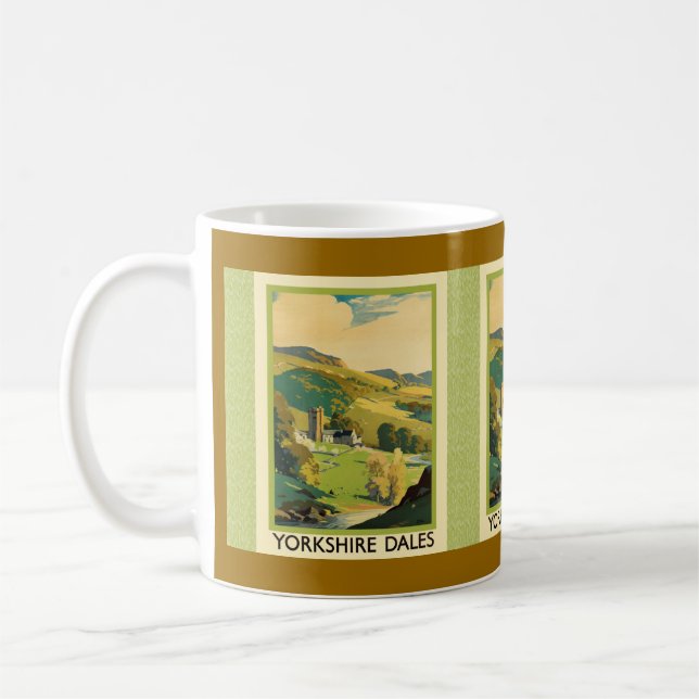 Yorkshire Dales Travel Poster Coffee Mug (Left)