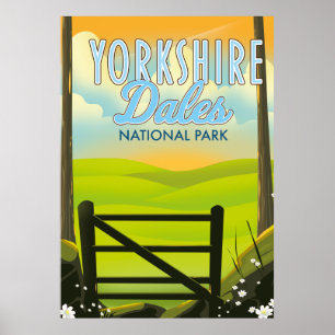 Yorkshire dales  vintage travel poster