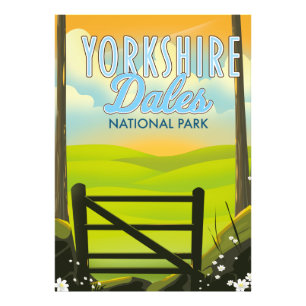 Yorkshire dales vintage travel poster