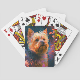 Yorkshire Dog Animal Portrait Painting Pet Home Playing Cards