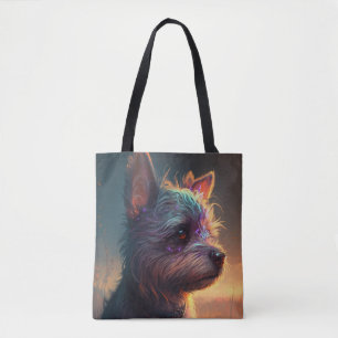 Yorkshire Dog Animal Portrait Painting Pet Tote Bag