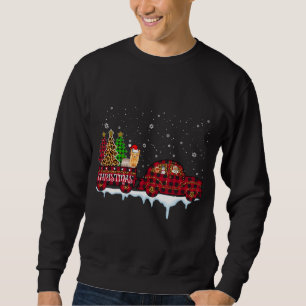 Yorkshire Dog Christmas Red Plaid Truck Santa Xmas Sweatshirt