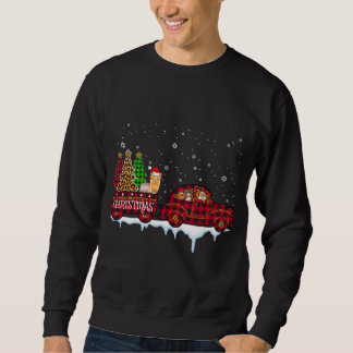 Yorkshire Dog Christmas Red Plaid Truck Santa Xmas Sweatshirt