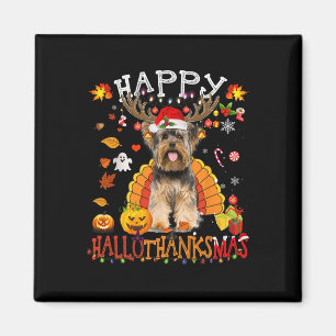 Yorkshire Dog Halloween Christmas Dog Happy Hallot Magnet