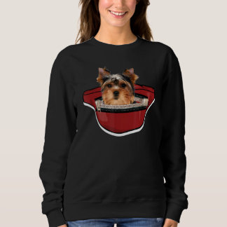 Yorkshire Dog Mini Dog Pocket Design Yorkie Sweatshirt