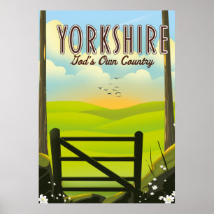 Yorkshire "God's own Country" vintage travel poste Poster