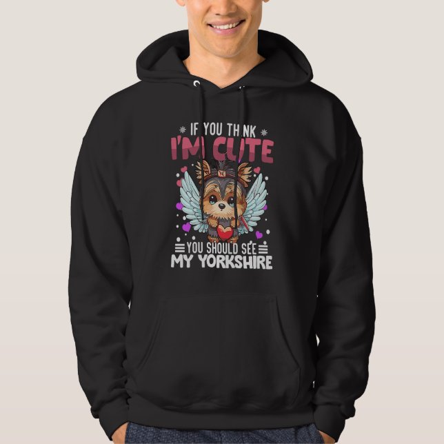 Yorkshire Heart Valentine's Day Animal For Womens  Hoodie (Front)