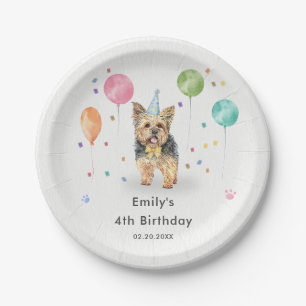 Yorkshire Lets Puppy Dog Kids Birthday Party Paper Plate