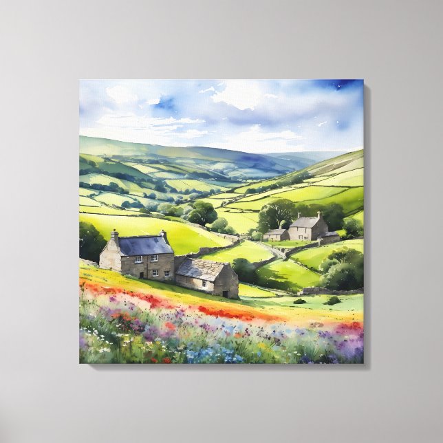 "Yorkshire Meadowsong" Landscape Yorkshire Dales  Canvas Print (Front)