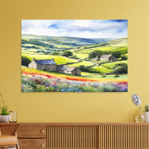 "Yorkshire Meadowsong" Landscape Yorkshire Dales  Canvas Print