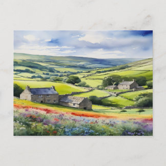 "Yorkshire Meadowsong" Landscape Yorkshire Dales  Postcard