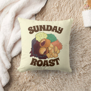 Yorkshire Pudding Sunday Roast UK British Food Cushion