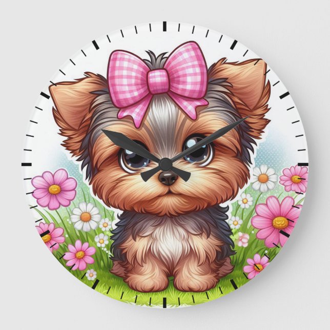 Yorkshire pup large clock (Front)
