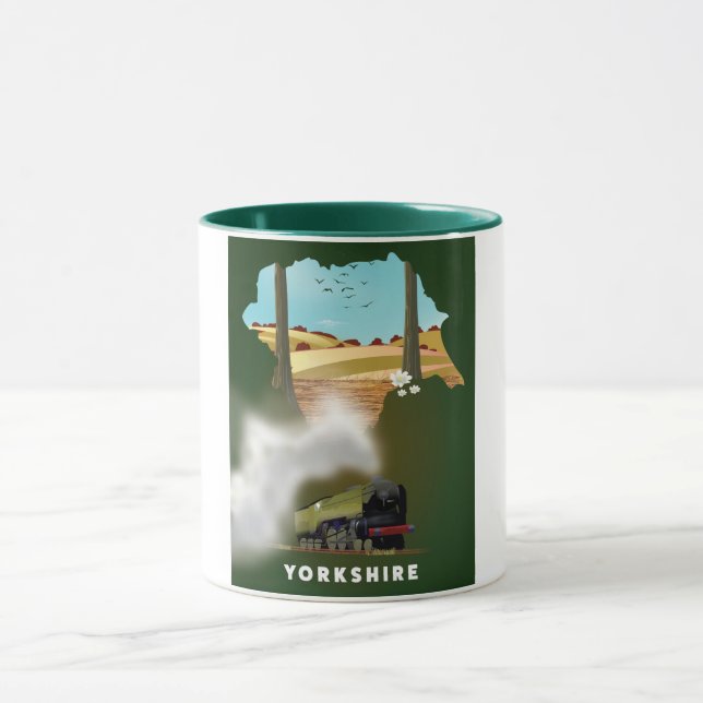 Yorkshire Railway map travel print Mug (Center)