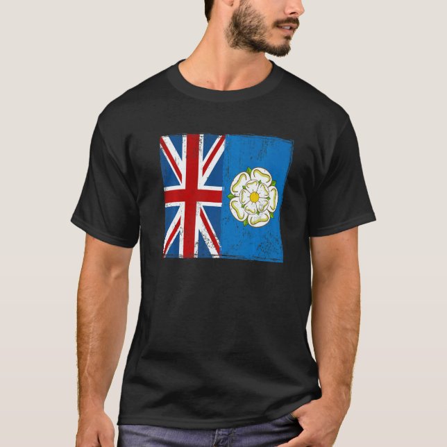 Yorkshire Roots & British Grown Idea With Rose Of  T-Shirt (Front)