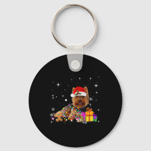 Yorkshire Santa Hat Christmas Dog Funny Dog Tees C Key Ring