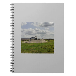 Yorkshire sheep and a digger. notebook