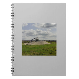 Yorkshire sheep and a digger. notebook