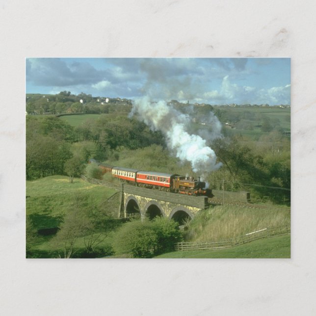 Yorkshire steam at Mytholmes Viaduct, KWVR Postcard (Front)
