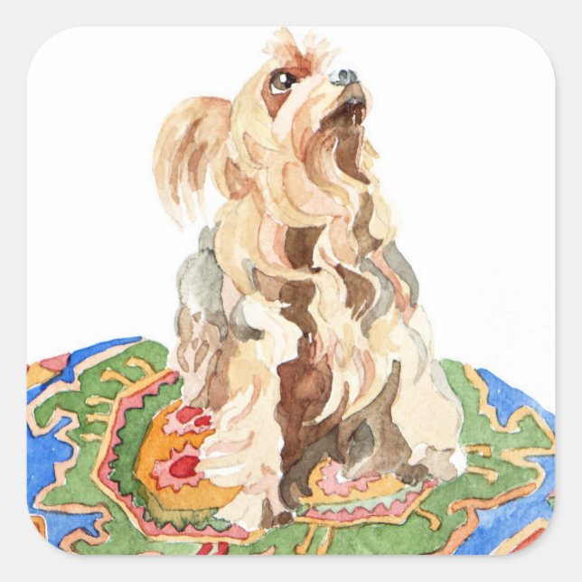 Yorkshire terrier 2012 square sticker (Front)