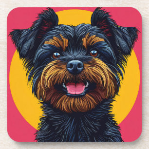 Yorkshire Terrier Against a Bright Background Coaster