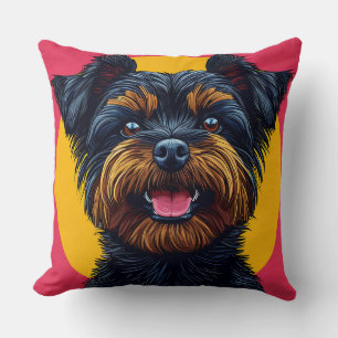 Yorkshire Terrier Against a Bright Background Cushion