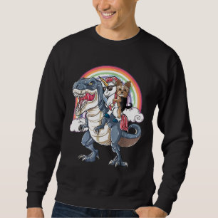 Yorkshire Terrier And Unicorn Ride T Rex Like Boss Sweatshirt