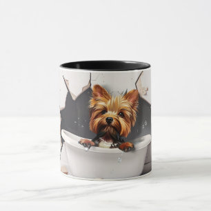 Yorkshire Terrier Bath Time - Adorable 3D Mug