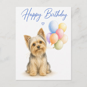 Yorkshire Terrier Birthday Postcard