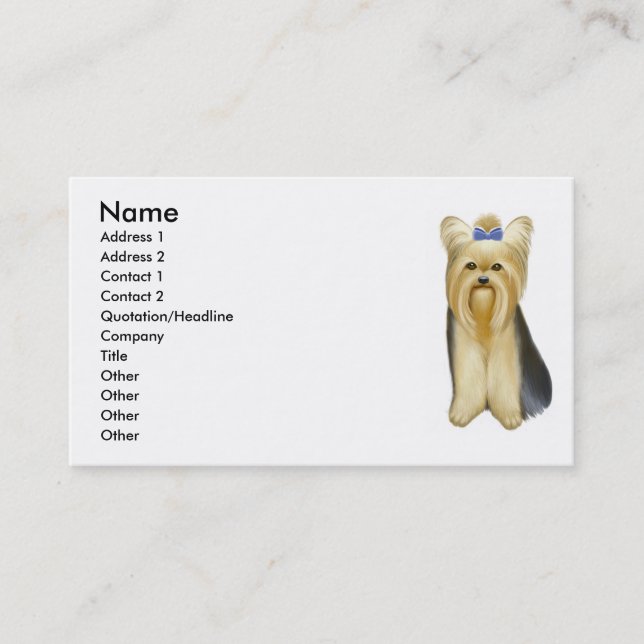 Yorkshire Terrier Business Card (Front)