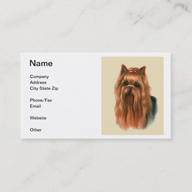 Yorkshire Terrier Business Card (Front)
