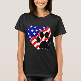 Yorkshire Terrier Cat Paw Prin Th Of July T-Shirt