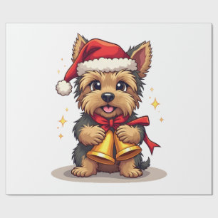 Yorkshire Terrier Christmas Bells Wrapping Paper