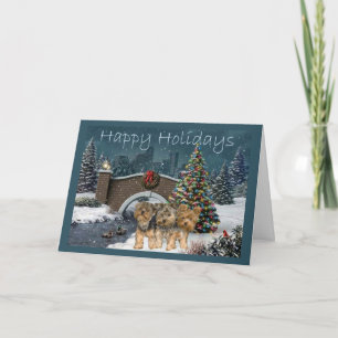 Yorkshire Terrier Christmas Card Evening