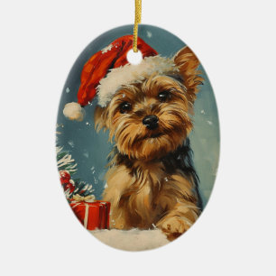 Yorkshire Terrier Christmas Ceramic Tree Decoration