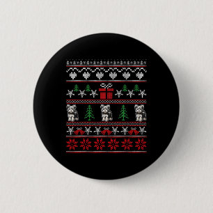 Yorkshire Terrier Christmas Family Ugly Christmas 6 Cm Round Badge