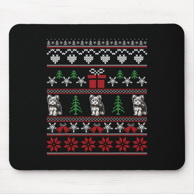 Yorkshire Terrier Christmas Family Ugly Christmas  Mouse Mat (Front)