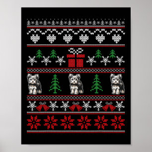 Yorkshire Terrier Christmas Family Ugly Christmas Poster